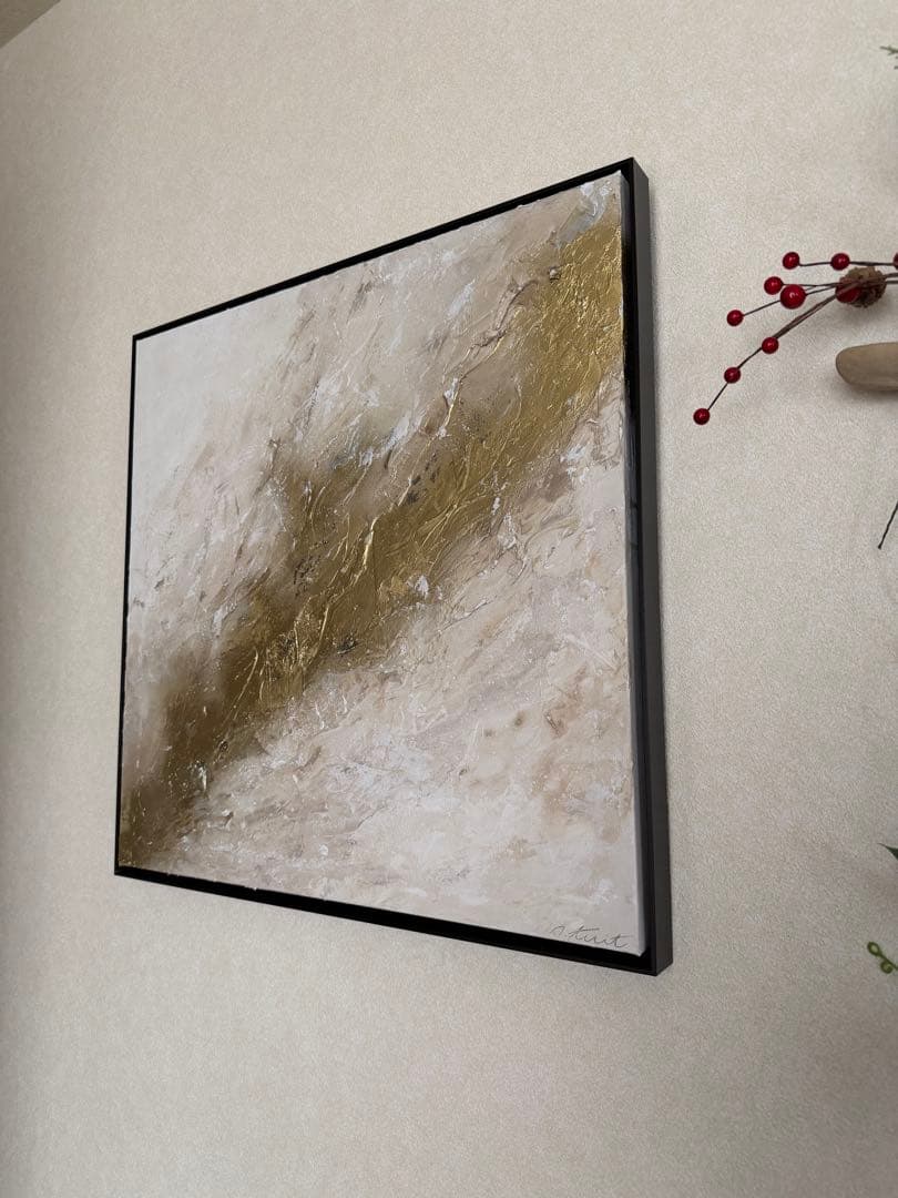 原画/額装済み/和風/禅/絵画/アート/抽象画/モダン/ホテル/ゴールド