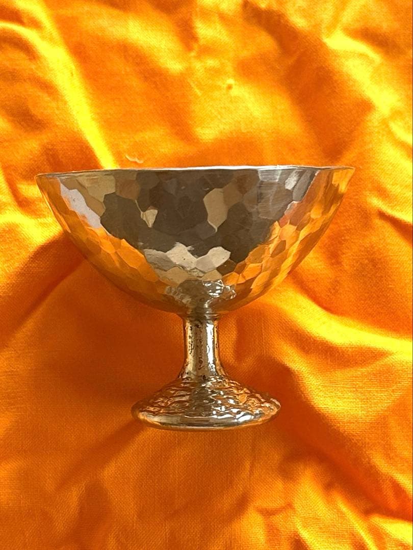 宮田亮平作　鍛金　金銀彩　錫馬上杯　美術品　極美品　未使用品