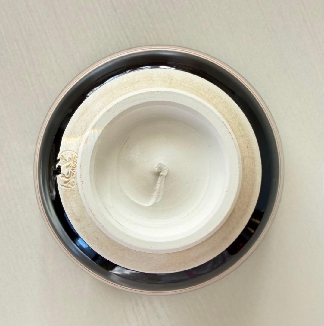 黒仁清　帯亀甲戌　抹茶茶碗