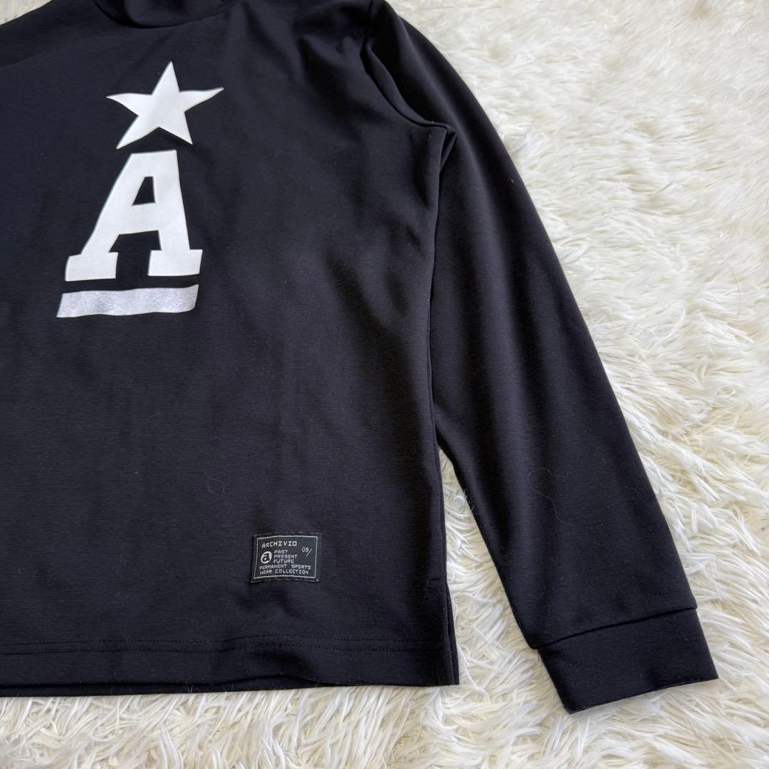 【アルチビオ】美品 モックネック ブラック ビッグロゴ 46サイズ メンズ