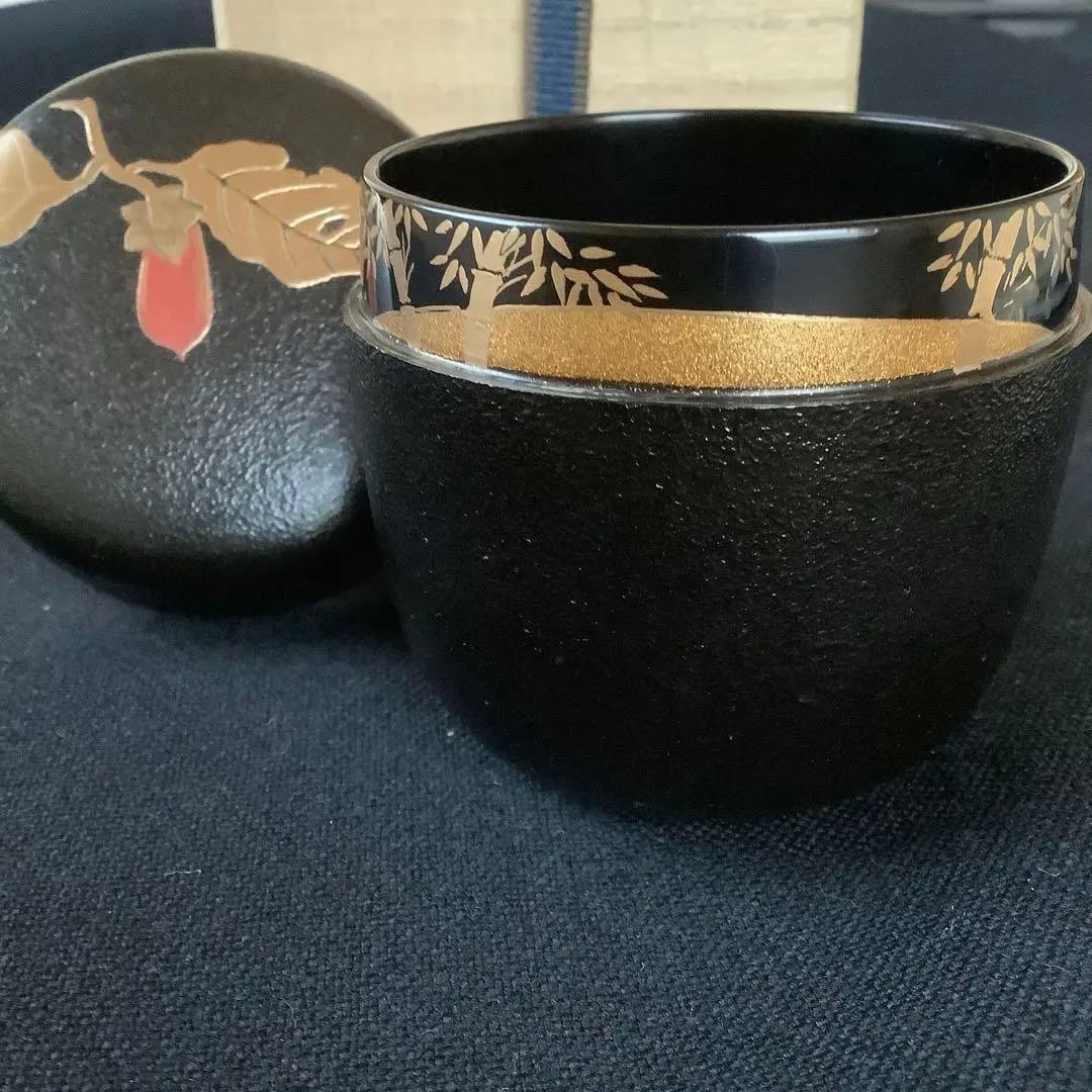 【茶道具】棗　筆柿蒔絵　乾漆 新井宗賀作 なつめ　茶道　共箱