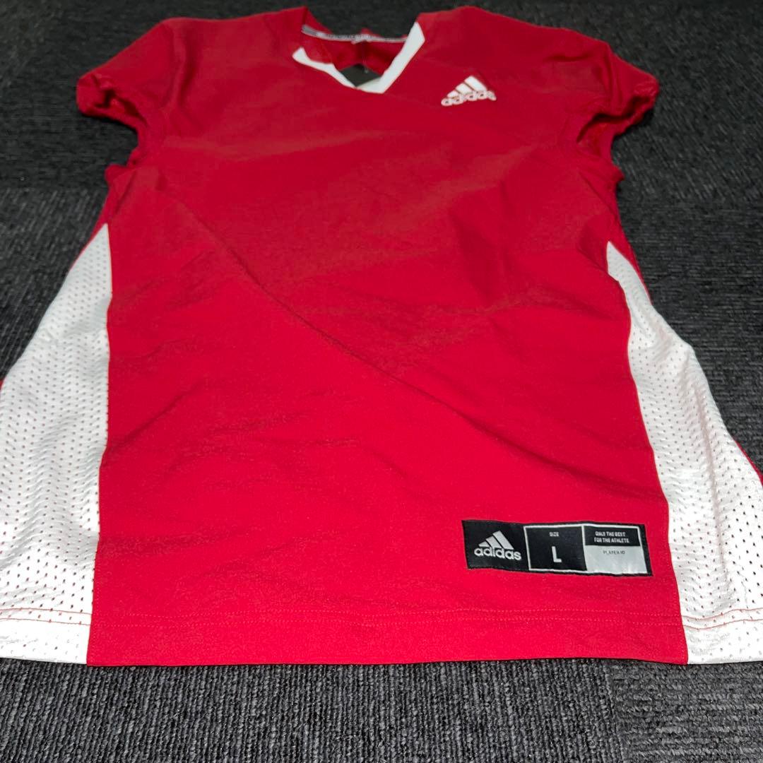 アディダス　メンズ　アメフト　ジャージー　ウェア　Lサイズ　レッド