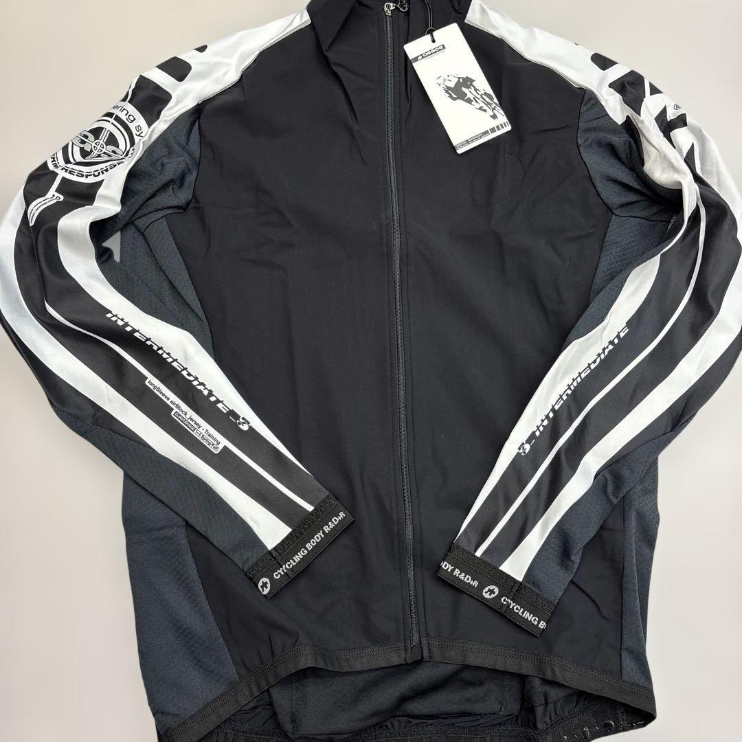 【新品】アソス長袖サイクルジャージ ブラック/ホワイト　インターミディエイト