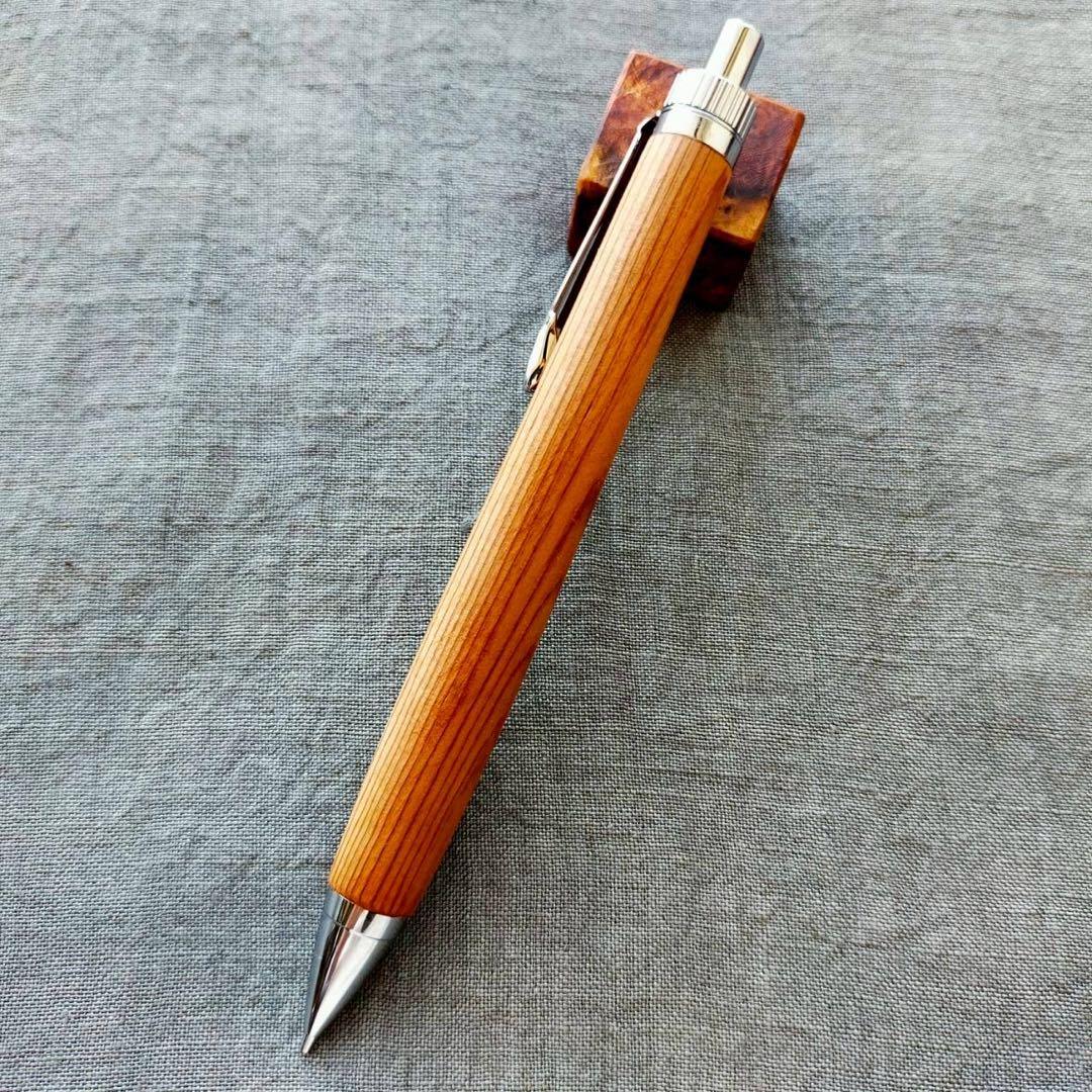 伊勢神宮　御神木　御山杉　ハンドメイド　木軸シャープペン　0.5mm　シルバー
