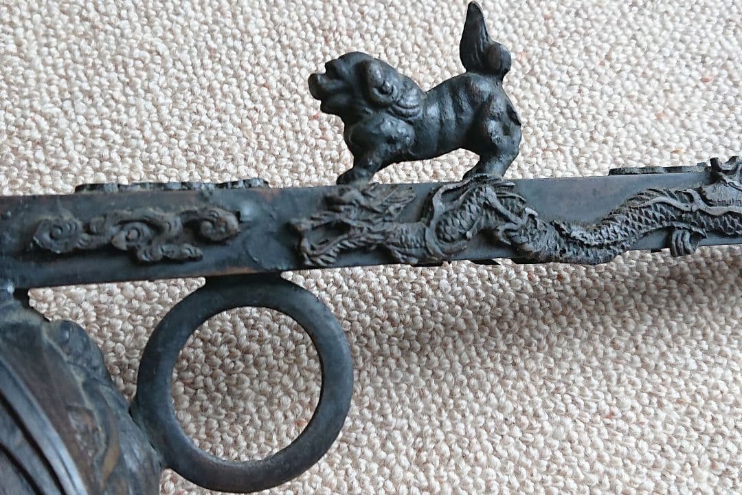 時代 香炉 矢立 銅製　大明宣徳