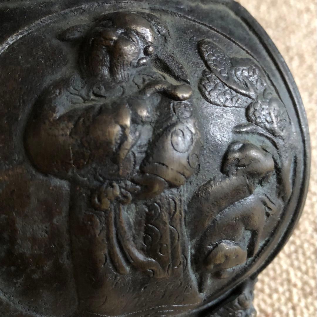 時代 香炉 矢立 銅製　大明宣徳