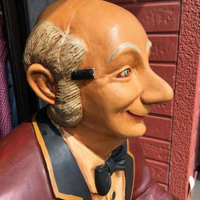 Y 長期保管 ウェイター ウェルカム ドール 人形 カフェ 入口 店舗 飲食店