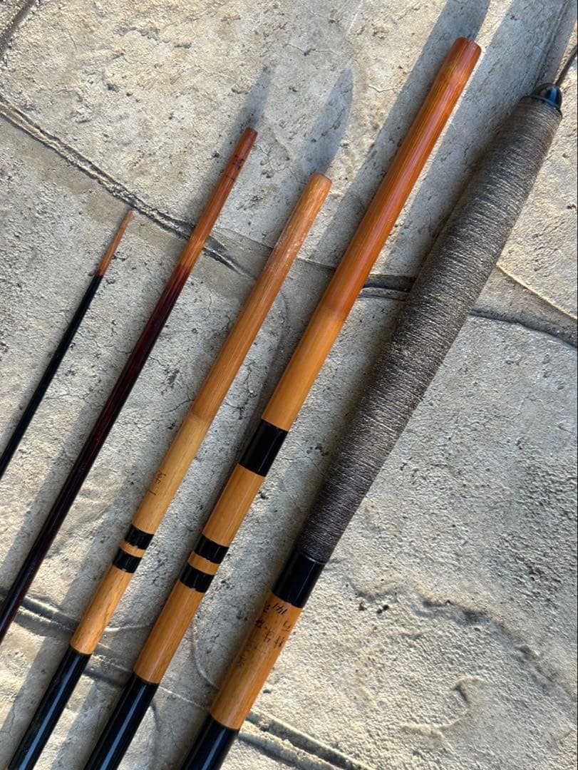 14尺1寸 ４本継 へら竿　浮草 一生 朴石作 硬式 節巻 綿握り