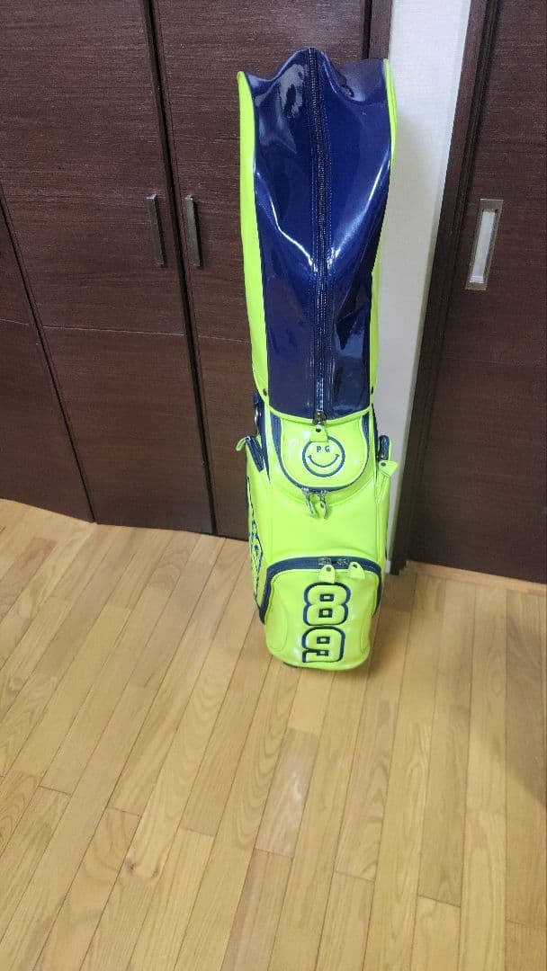 綺麗目　PEARLY GATES キャディバッグ 蛍光イエロー　ネイビー　ゴルフ