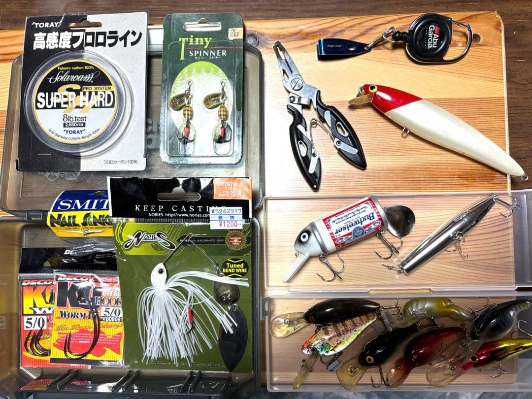 バス釣り引退　ルアー釣りセット　バス釣りセット　ケース付きルアー　OLDタックル