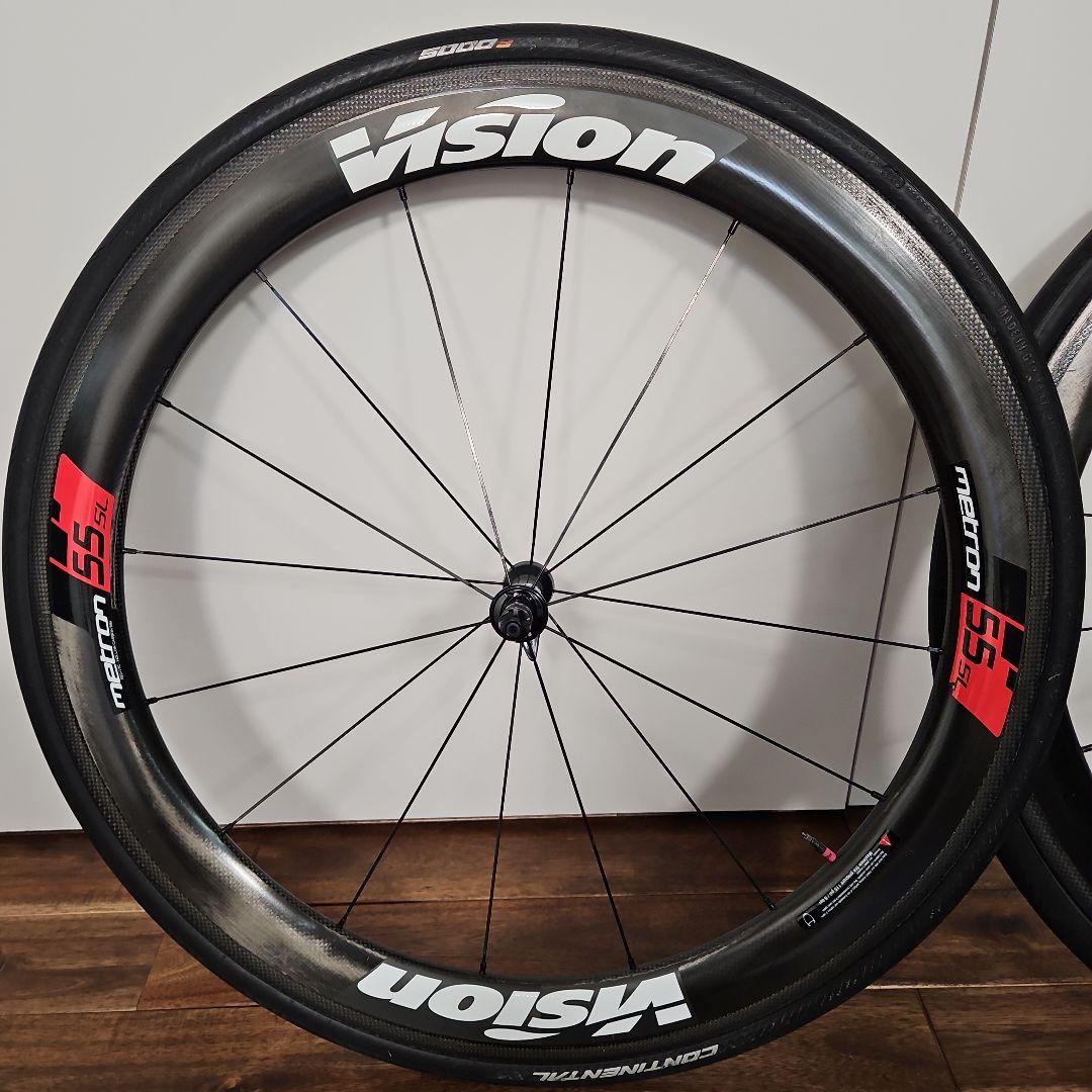 Vision metron55SLリムブレーキ用クリンチャーカーボンホイール前後