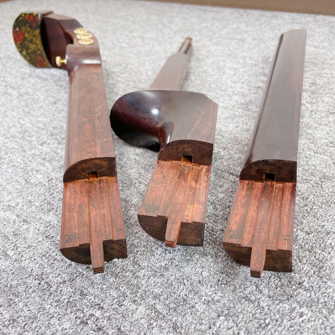 津軽三味線 紅木 太棹 綾杉胴 子持ち綾杉　2本溝