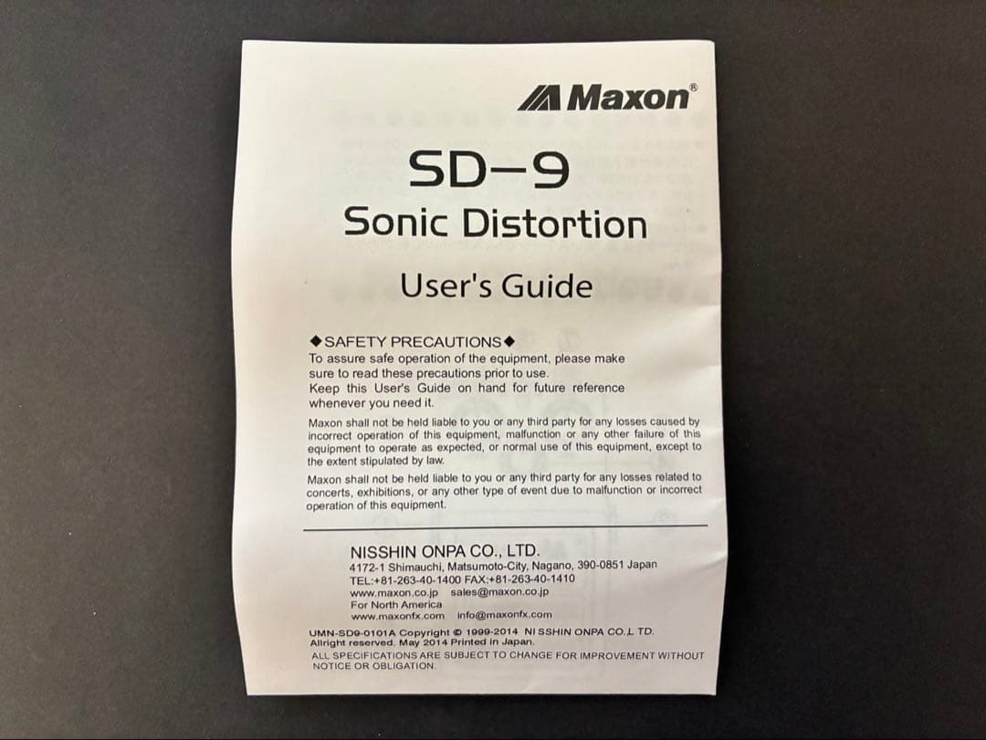 ☆送料無料／美品☆ Maxon SD-9 Sonic Distortion