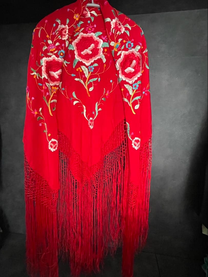 フラメンコ　赤　ショール