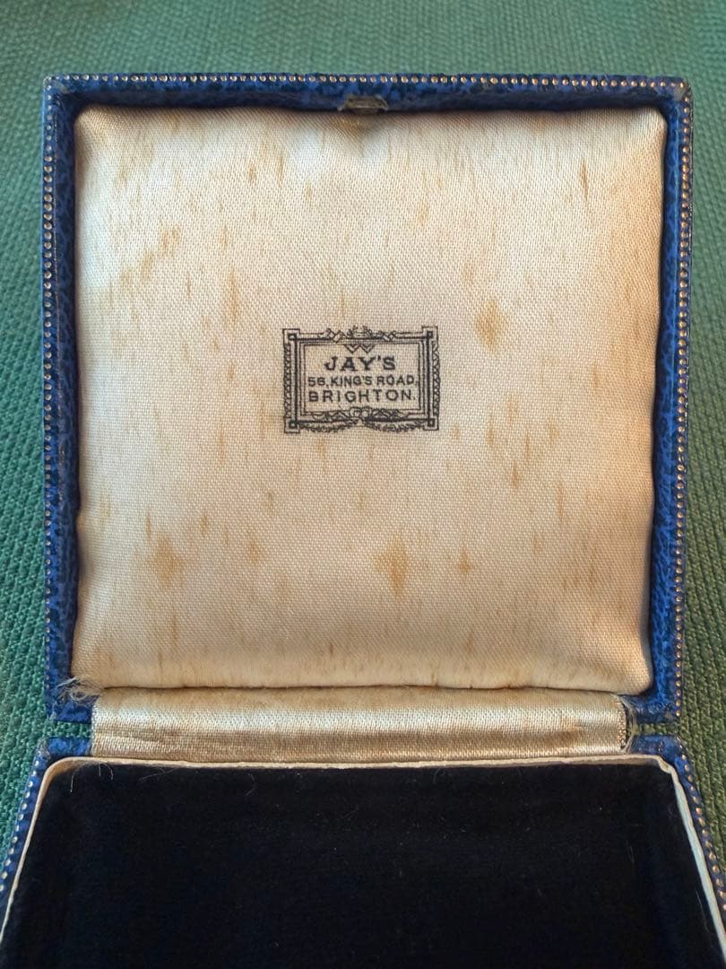 【英国】『JAY'S』アンティーク ジュエリー ケース 青色