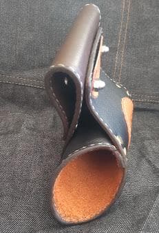 牛本革　タモホルスター　左刺し　ホルダー　ヘチ釣り　落とし込み　チヌ　黒鯛