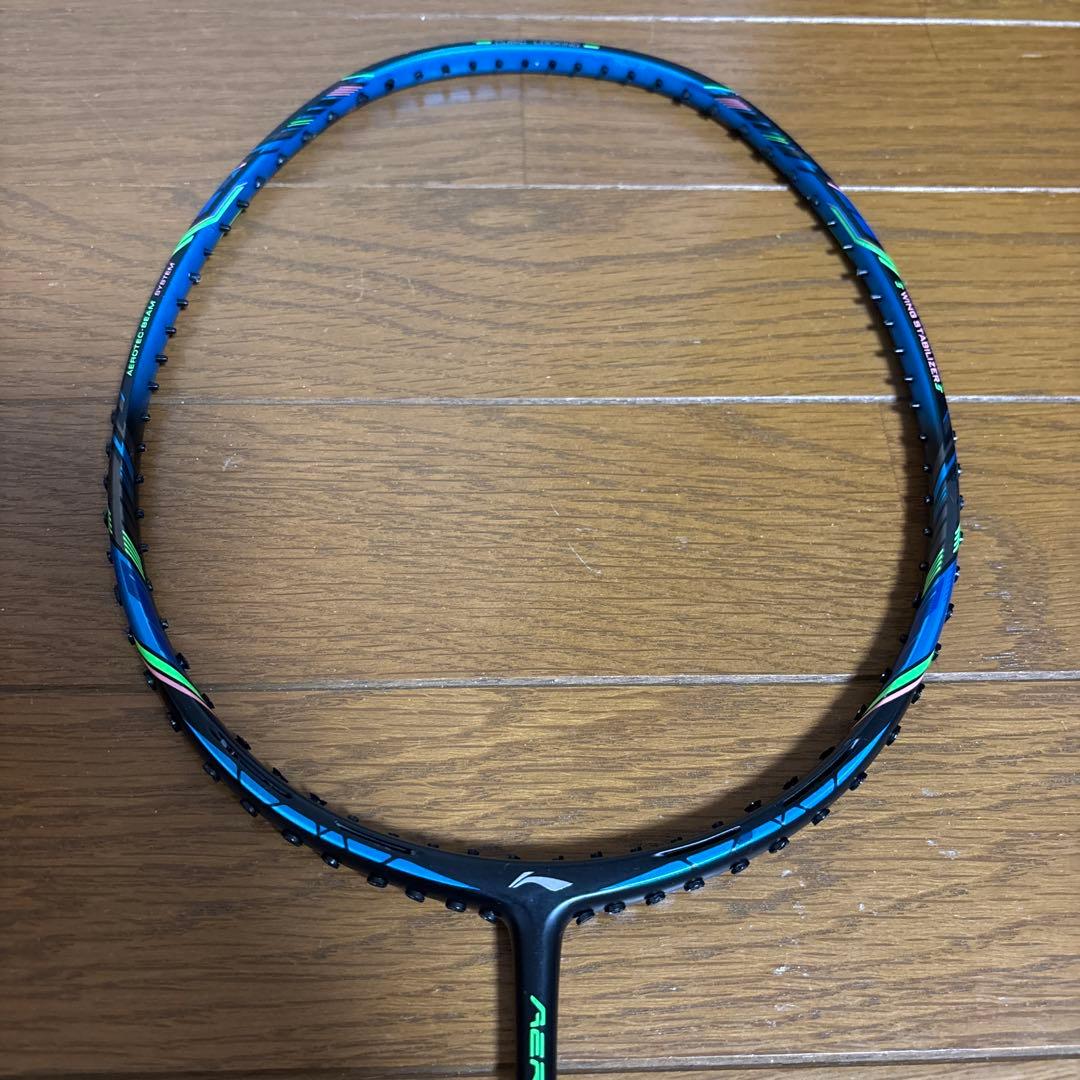 リーニン AERONAUT7000B バドミントンラケット 青/緑/黒