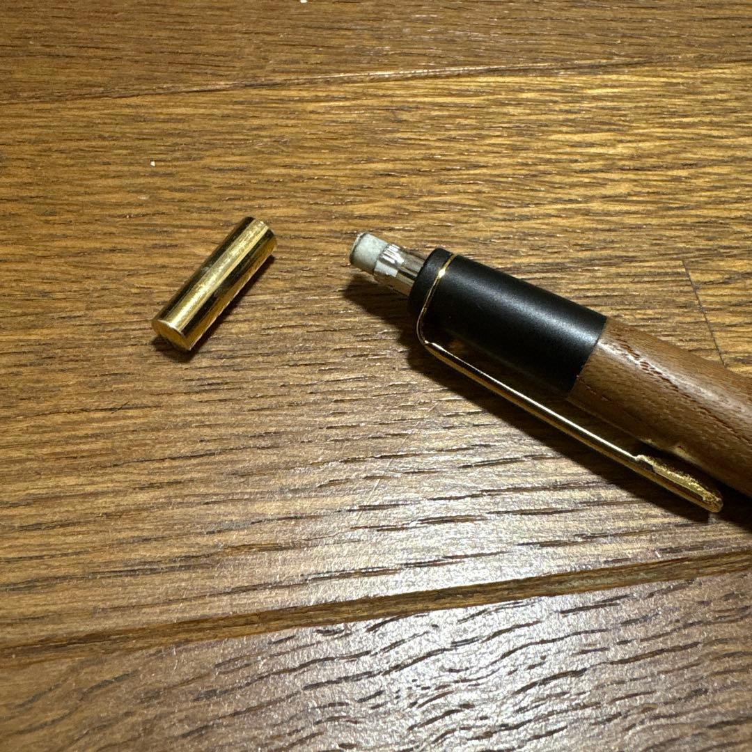 ボナンペン 真鍮 欅 0.5mm 木軸シャーペン 専用ケース付き
