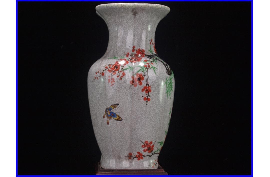 中国 清時代　在銘手描き花瓶 美術品　激安骨董品 DE1040B12-5