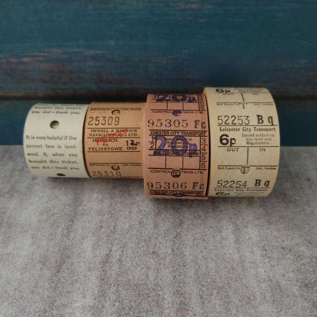 ✩レアあり✩ヴィンテージ 中古 ロールチケット×4 ジャンクジャーナル