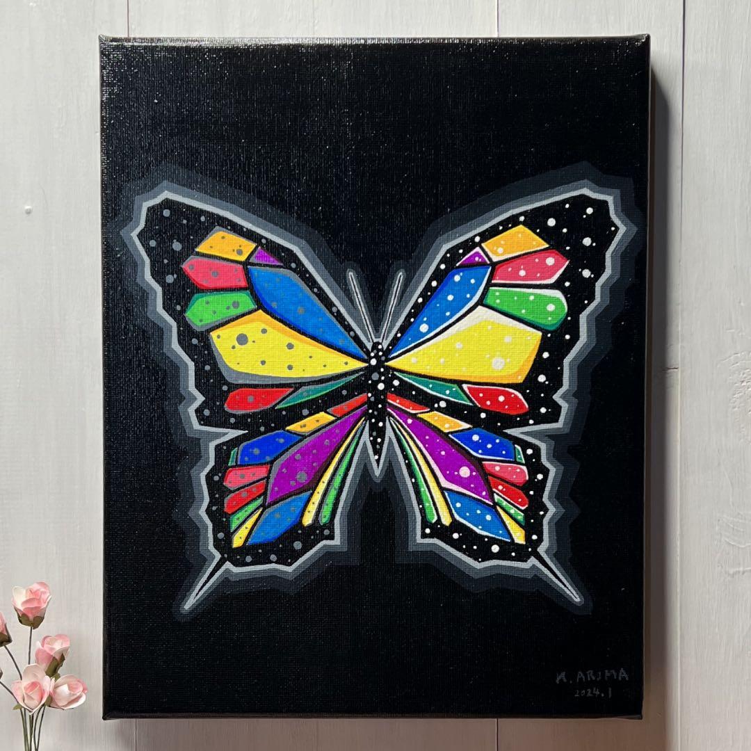 ブラックバタフライ｜絵画 原画 蝶の絵 イラスト ドローイング