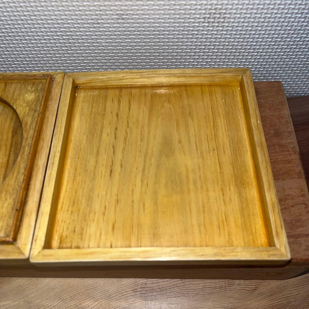 ⭕️雨畑硯　特殊研　竹篭硯　新品美品　極細密彫刻　手間かかる　女性好み作品