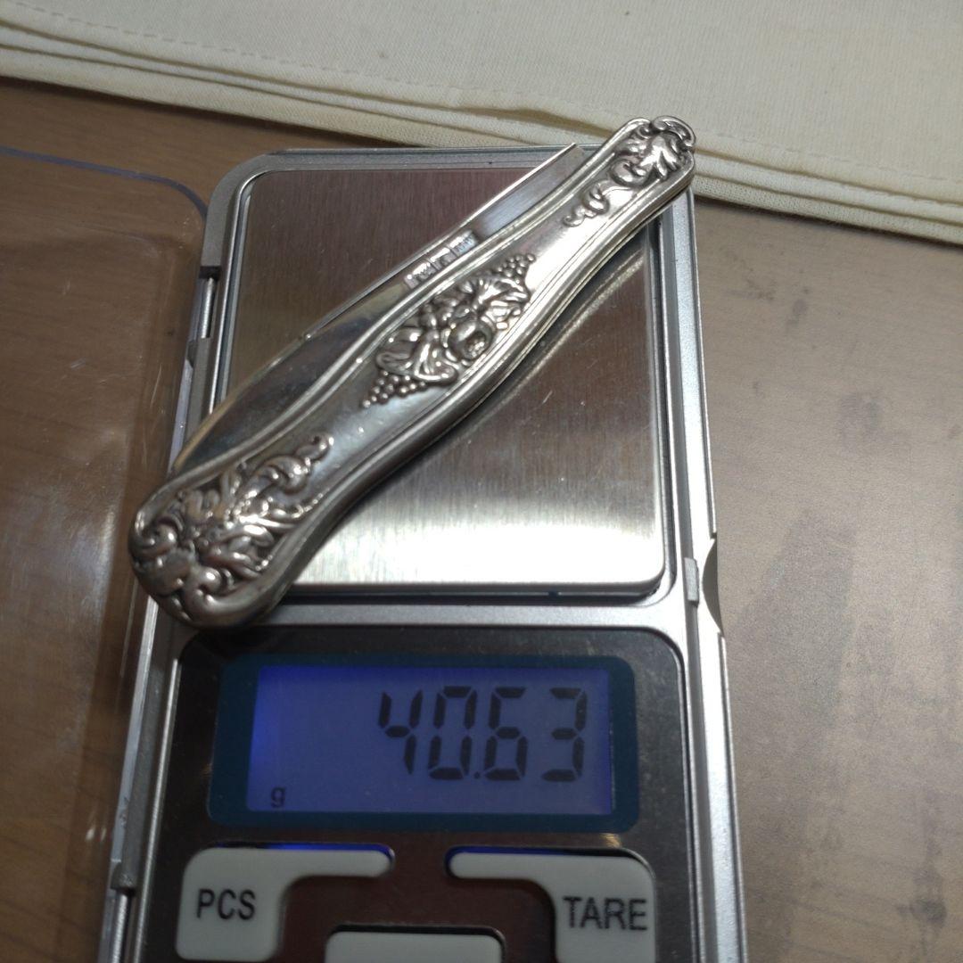 1850年代　折り畳みナイフ　銀製　アンティーク　シルバー　925　スターリング