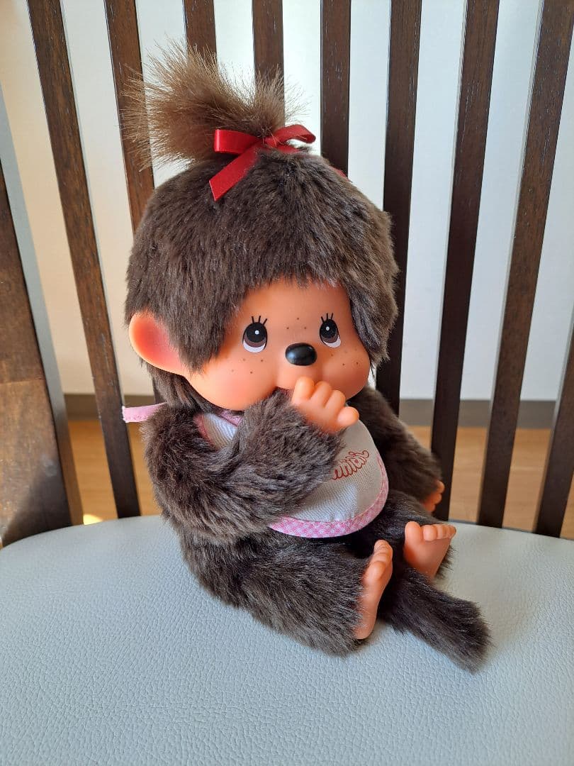 【稀少】モンチッチ Mサイズ女の子　ぬいぐるみ「ほっぺぷっくり」レトロ　セキグチ