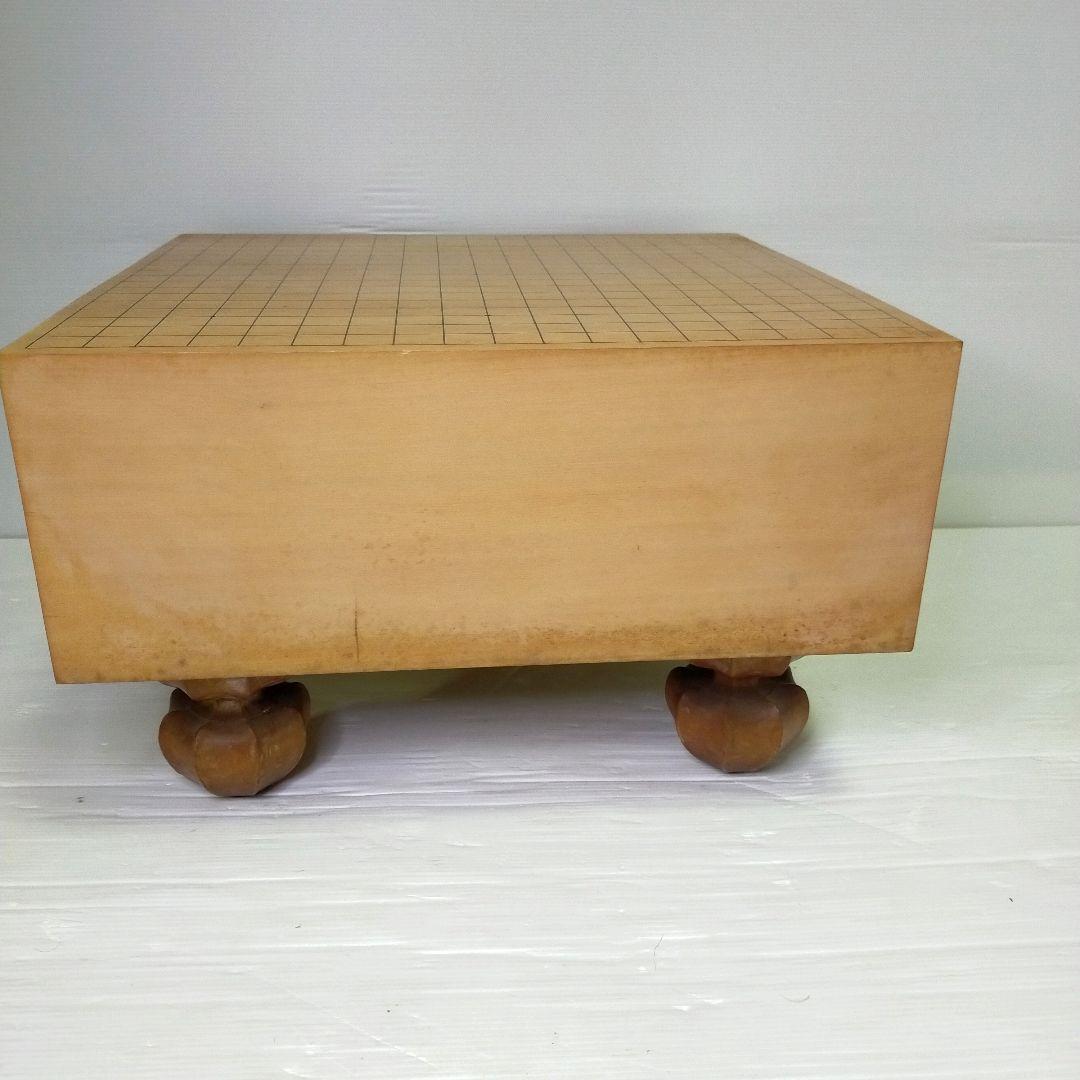 【迫力の6寸】足付き碁盤 新カヤ（推定） 18cm ヘソ付 木製カバー付 囲碁