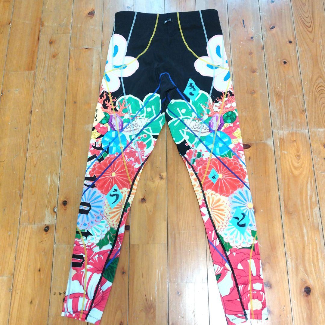 【美品】希少　京都限定　CW-X HZY-301　M 和柄　花柄レギンス