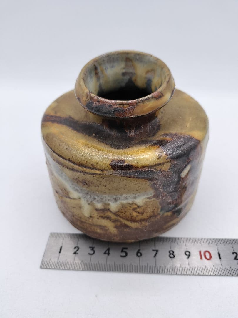 c485 【未使用】掛花入 上野焼 うずくまる 堀内宗完 箱書 木箱 茶道具