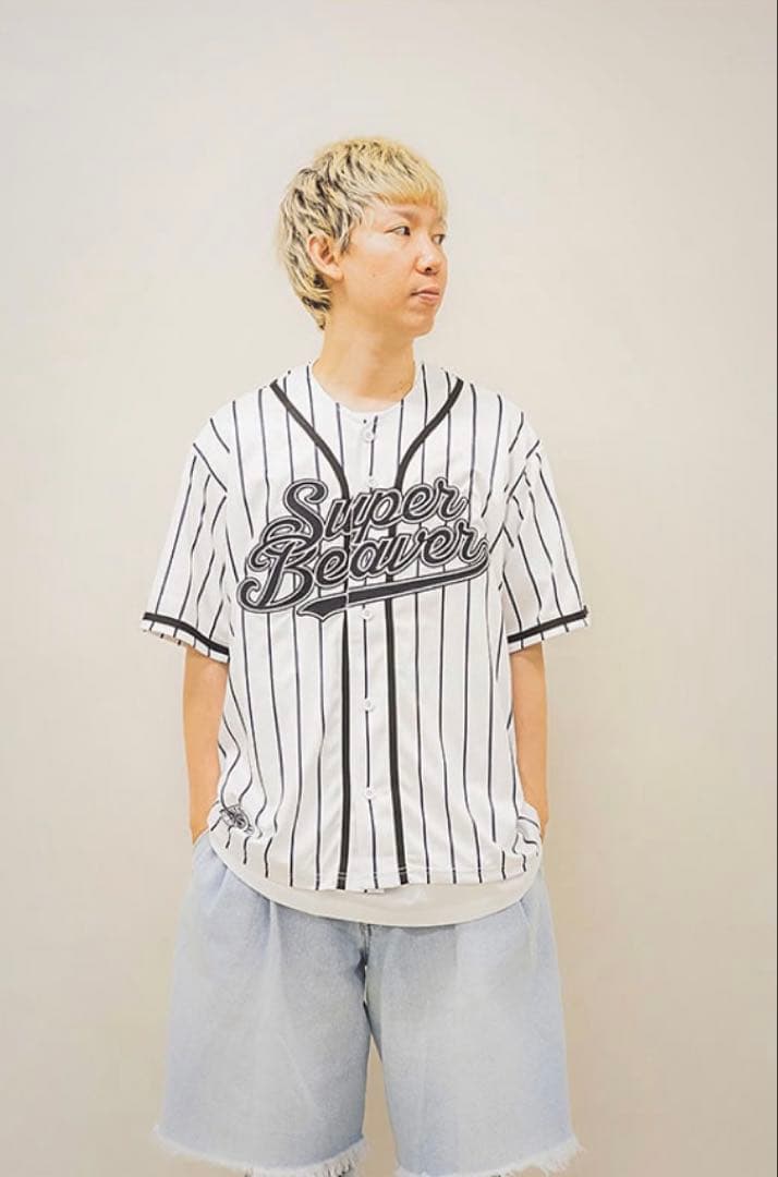 SUPER BEAVER ベースボールシャツ ストライプ XLサイズ