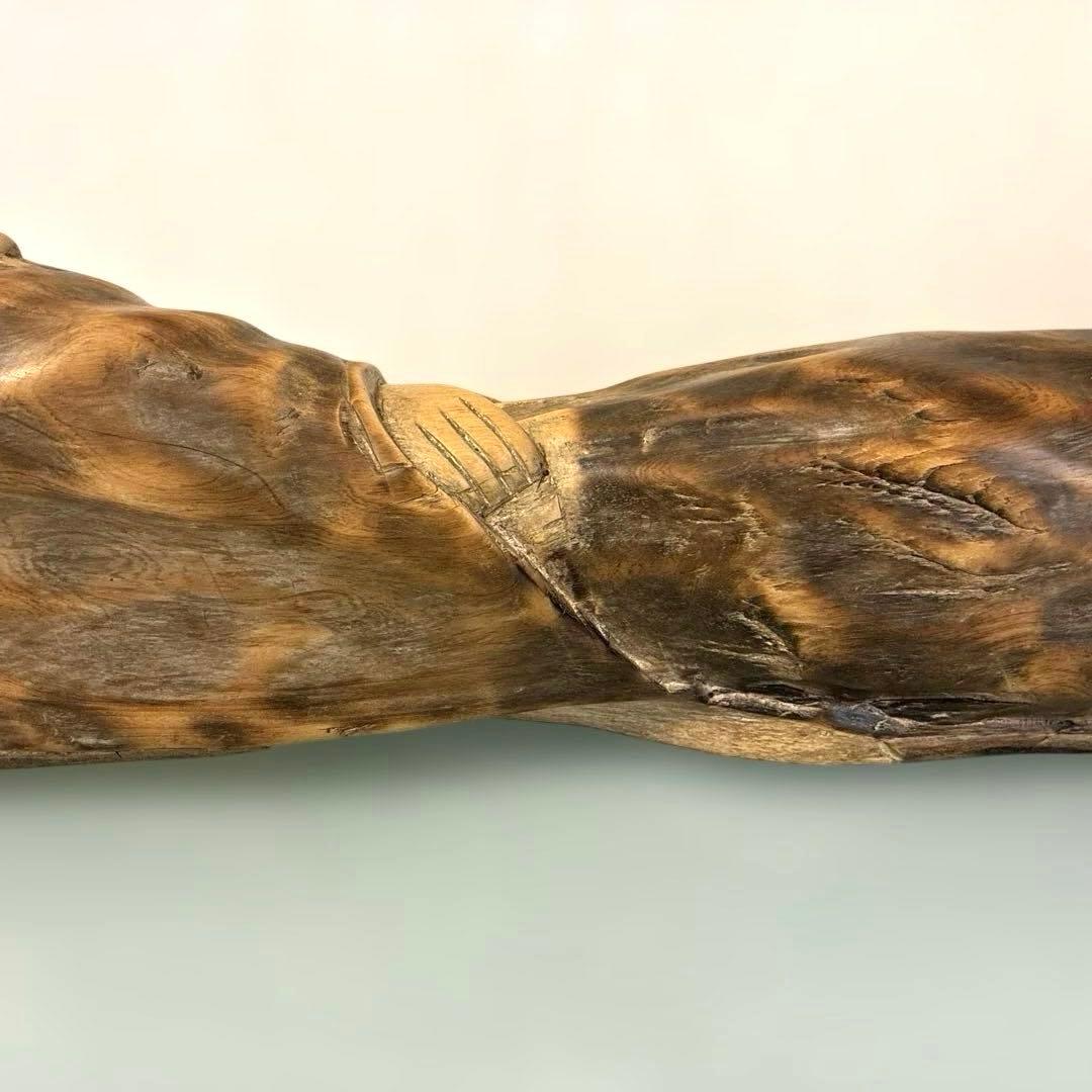 木製アートオブジェ 布袋様　彫刻 置物　縁起物 七福神