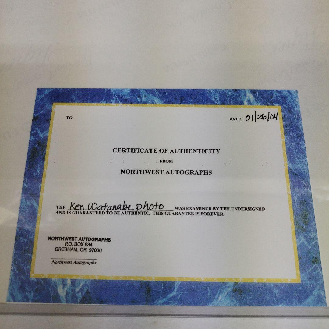 映画 ラストサムライ　渡辺謙　直筆サイン入り8Ｘ10 フォト　証明書付き