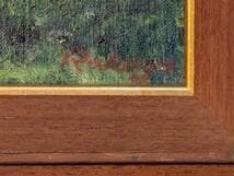 【真作】絵画　諸橋楽陽　油彩4号　知床五湖にて　湖畔から望む残雪の山　Y176