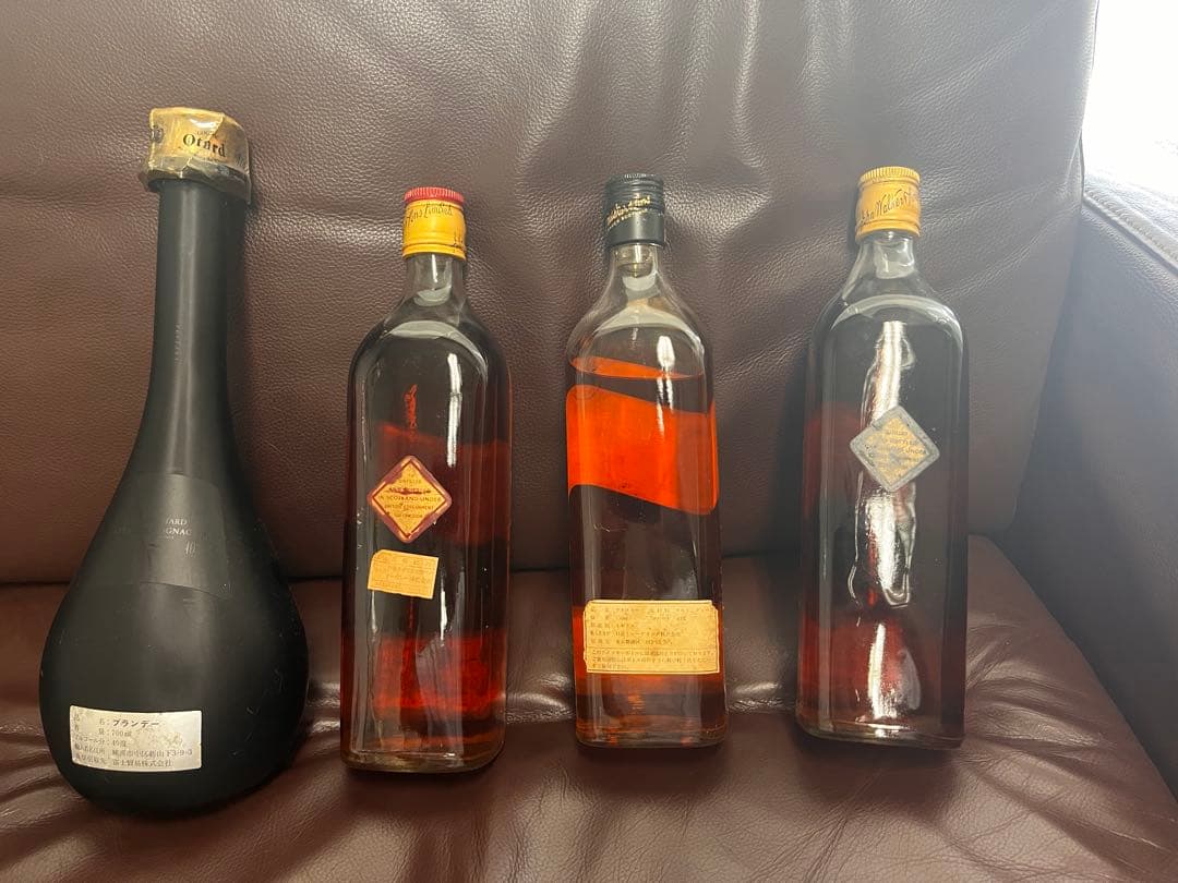 最終価格古酒4本Otard XOコニャックとJohnnie Walkerウイスキ