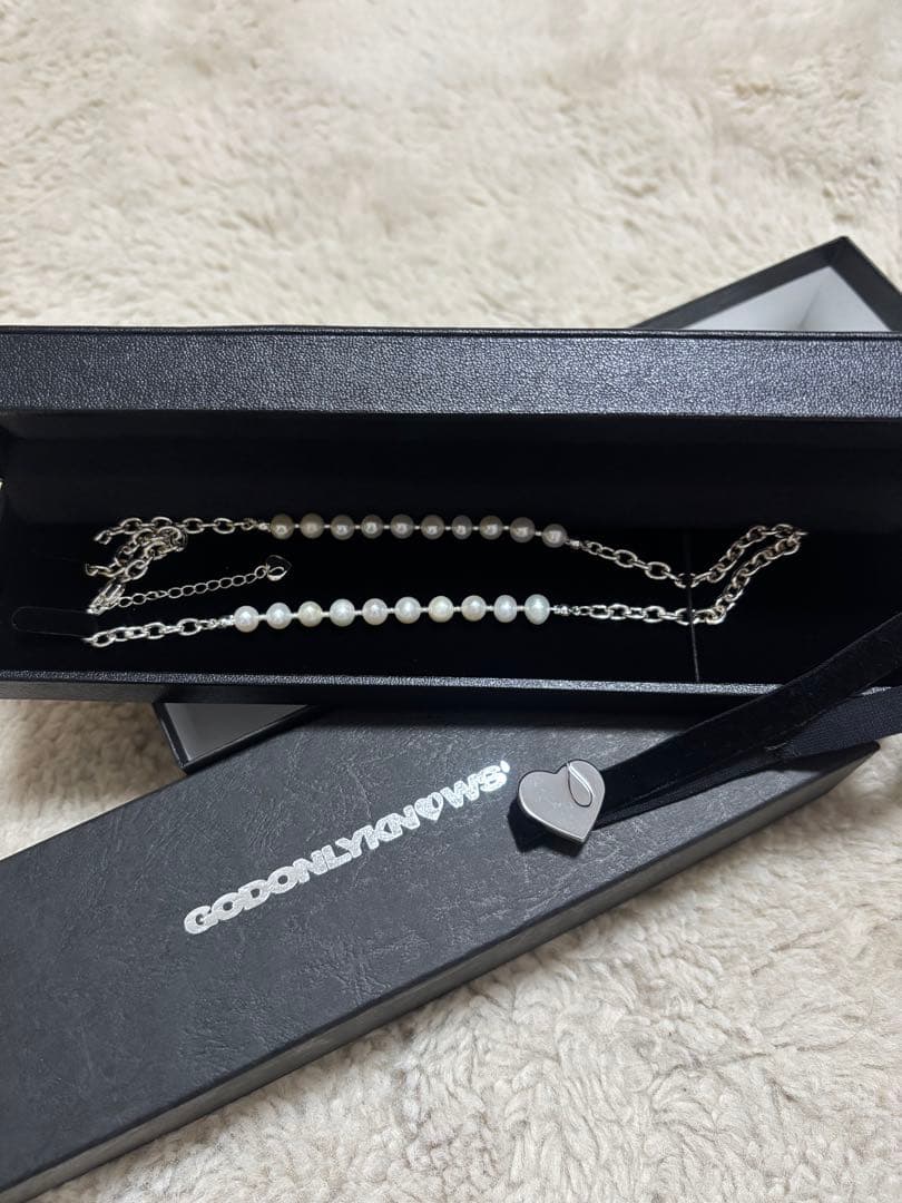 岩田剛典　GODONLYKNOWS パールシルバーネックレス