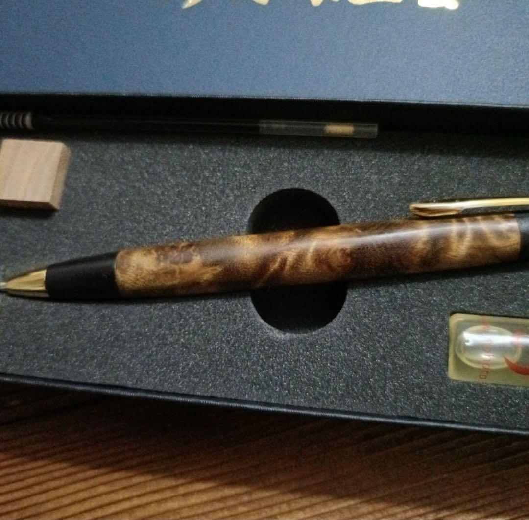 t*m様 野原工芸　マーブルウッド　スリム　ボールペン　ゴールド　旧型