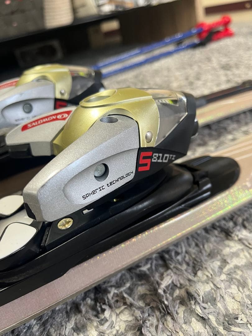 SALOMON DEMO08W スキー板　ビンディング　ストック　ケース他　5点