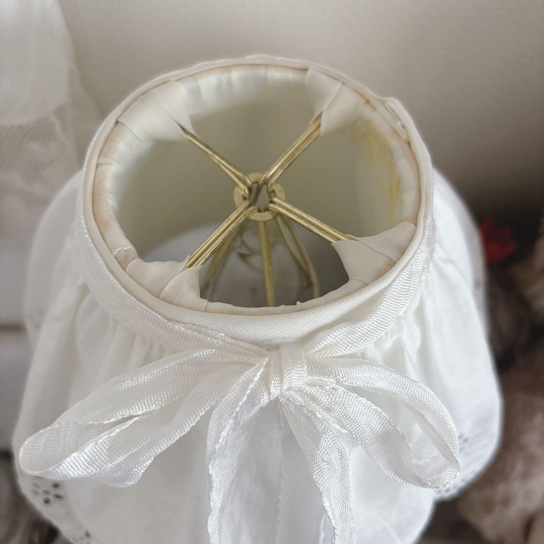 最終価格② ランプシェード　フリルカバー　フランスアンティーク　レースリメイク