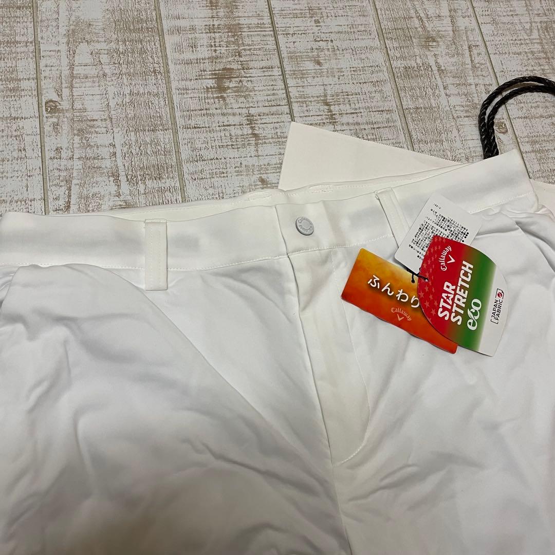新品 キャロウェイ パンツ ふんわり裏地 極暖 アーチロゴ ホワイト LLサイズ