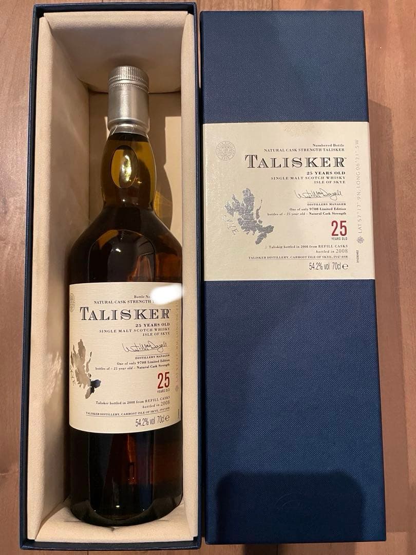 TALISKER 25年 54.2% 限定品　化粧箱付き