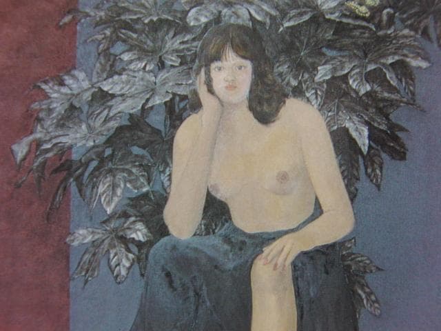 松山治樹、蝶、希少な画集より、新品高級額・額装付、状態良好