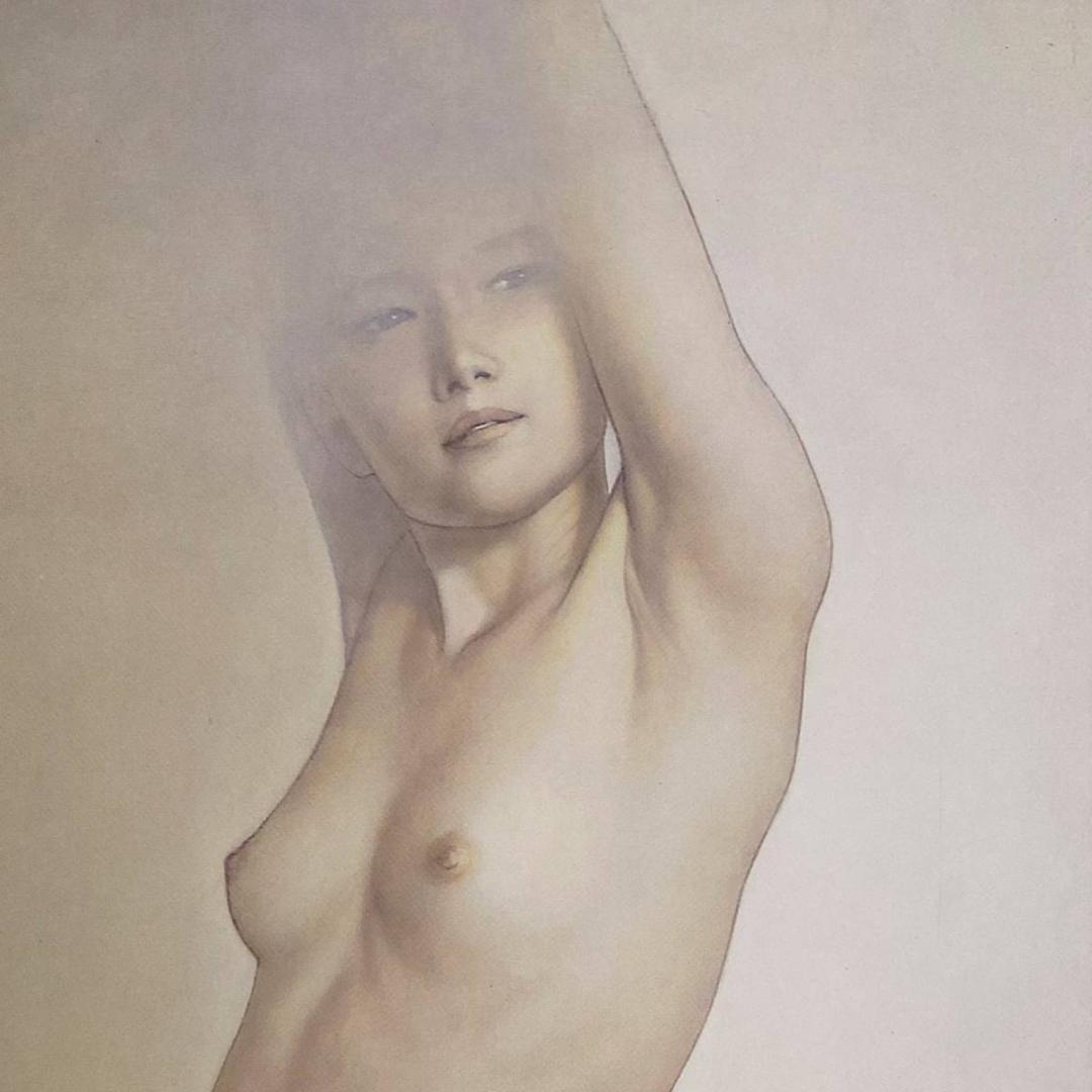 高塚省吾、【しなり】、希少な額装用画集画、新品高級額 額装付、状態良好