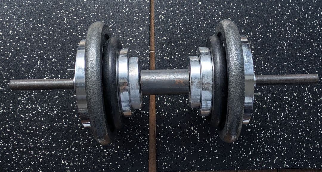 太いハンドルダンベルシャフト ［握力］ カラー付き