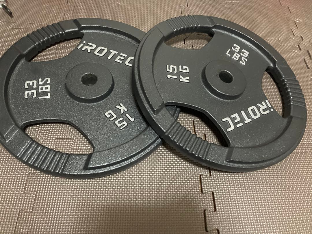 iROTEC アイロテック　ダンベル　プレート 15kg 33lbs ラバーなし