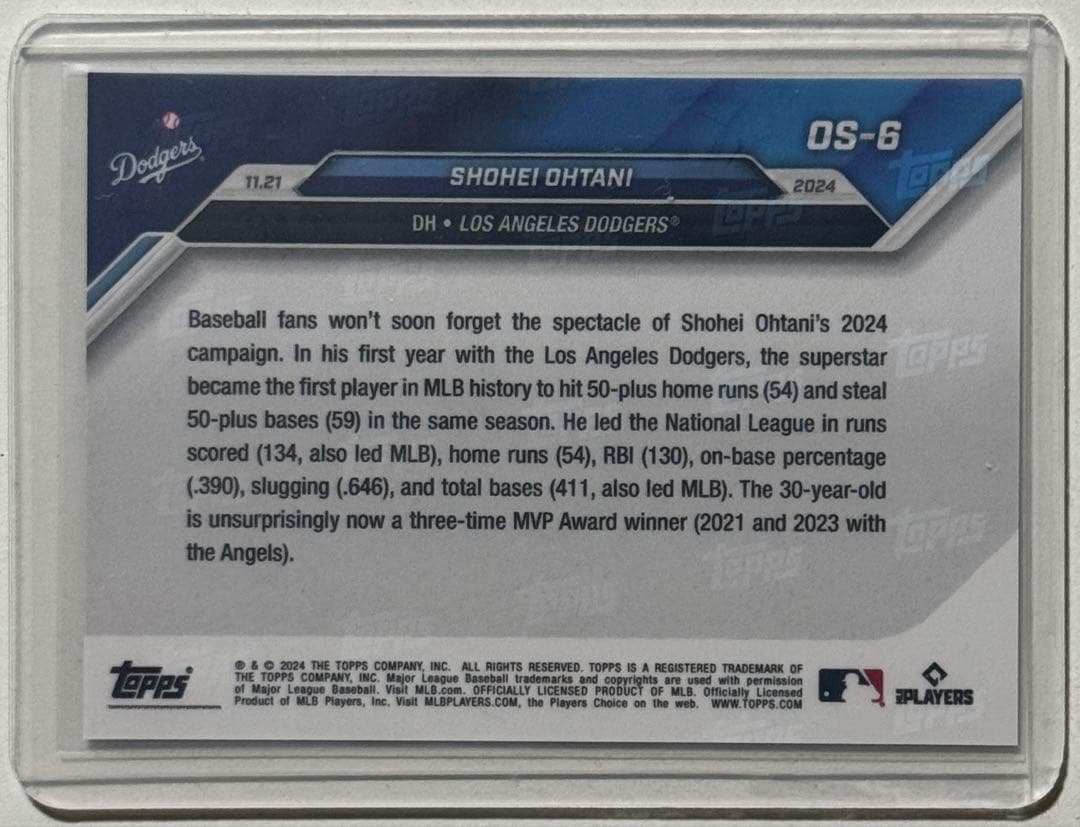 ★Topps Now 大谷翔平 メジャー史上初 3度目 満票MVP ５枚セット★