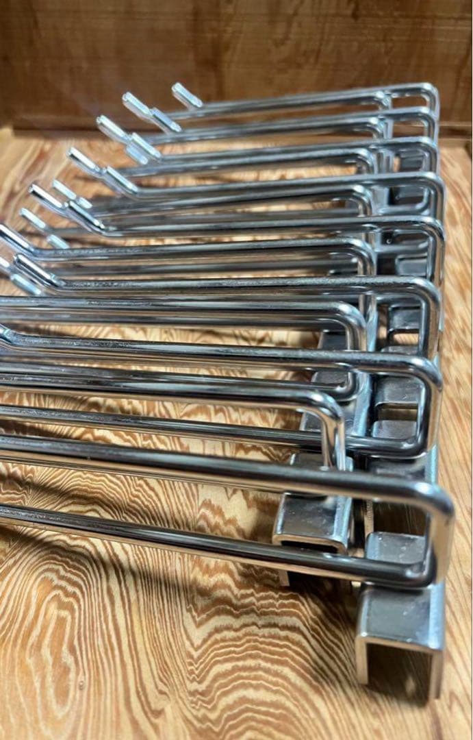 店舗用品　角バー用 2段フックハンガー　全長19cm 90本セット