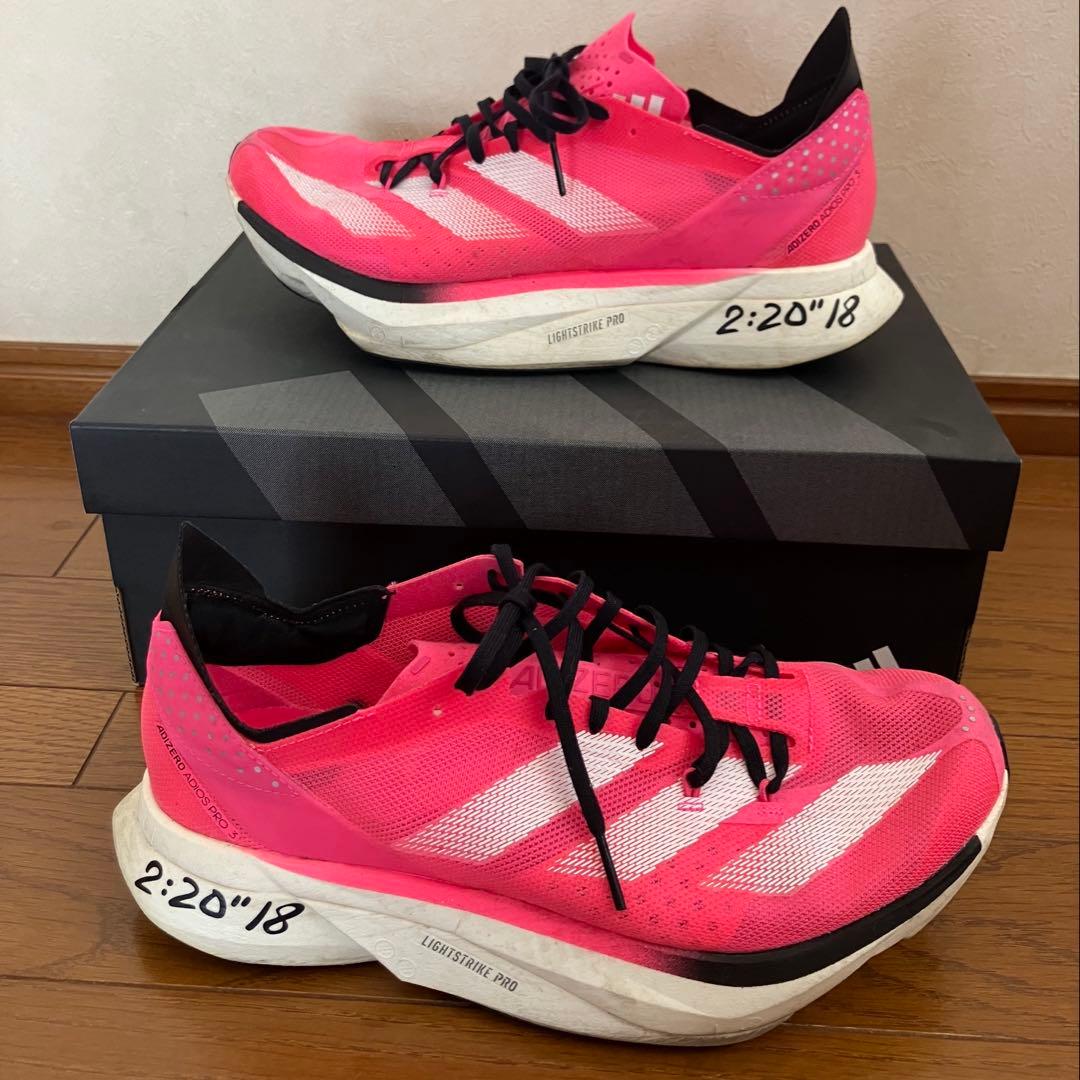 【美品】adidas ADIZERO PRO 3 26.0cm ピンク