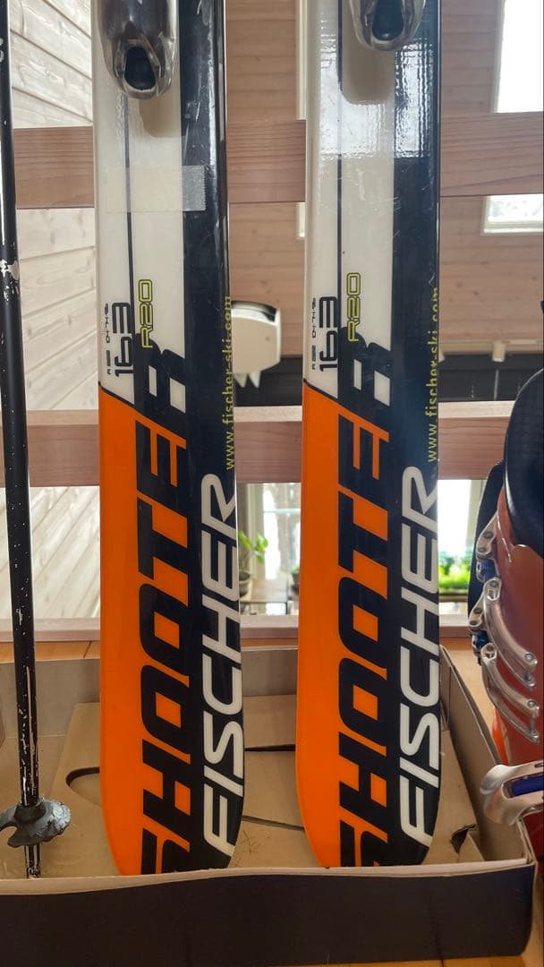 カービングスキー板フィッシャー大人163cmセットFISCHERジュニアオレンジ